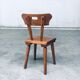French Folk Art Rustic Dining Chair Set in Oak, 1940s, Set of 6