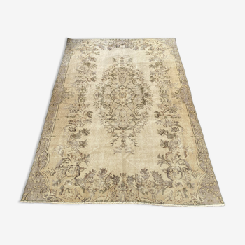 Rustic Home Tapis Oushak Neutre 170x250 cm Beige -Tapis Vintage Turc MOON.146