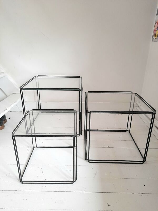 3 tables gigognes Max Sauze pour Isocèle 1970s