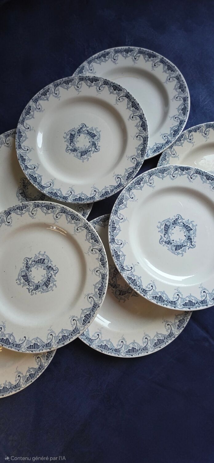 K&G Lunéville ironstone flat plates 1900