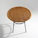 Table basse avec plateau rond en rotin, années 1950