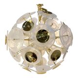 Contemporary Venied-White “Alabastro” Glass Sputnik Chandelier