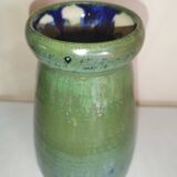 Green and blue stoneware vase from Puisaye by Léon Pointu.