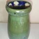 Vase vert et bleu en grès de Puisaye de Léon Pointu