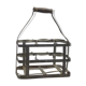 Porte 6 bouteilles en métal/zinc galvanisé et manche en bois