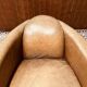 Fauteuil club vintage en cuir de mouton