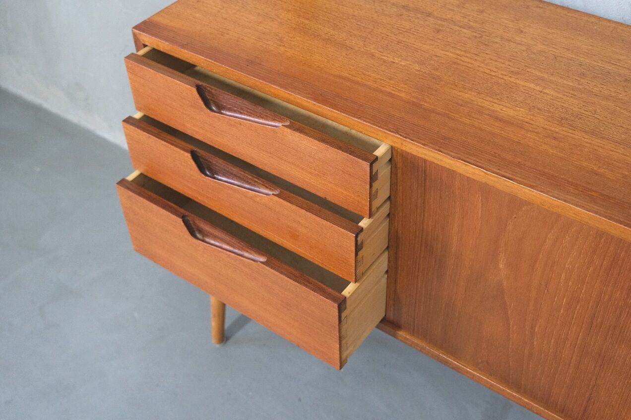 Mid-Century Modular Free Standing  Teak Wall Unit by Kjell Riise for Brodrene Jatogs, Norway, 1960s
