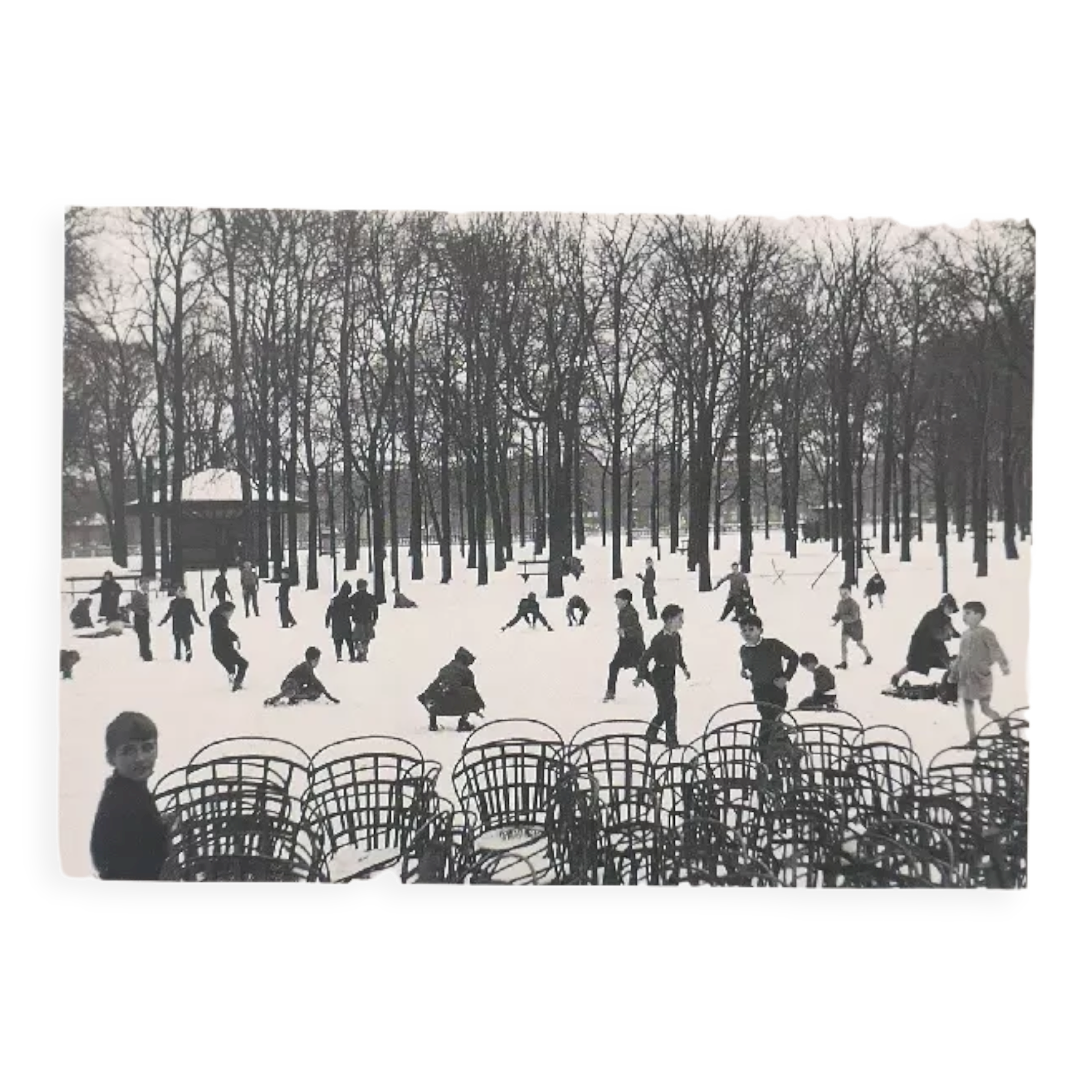 Photo reproduction by Edouard Boubat "First snow, Luxembourg Garden 1955"