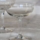 Mismatched vintage cut crystal champagne glasses