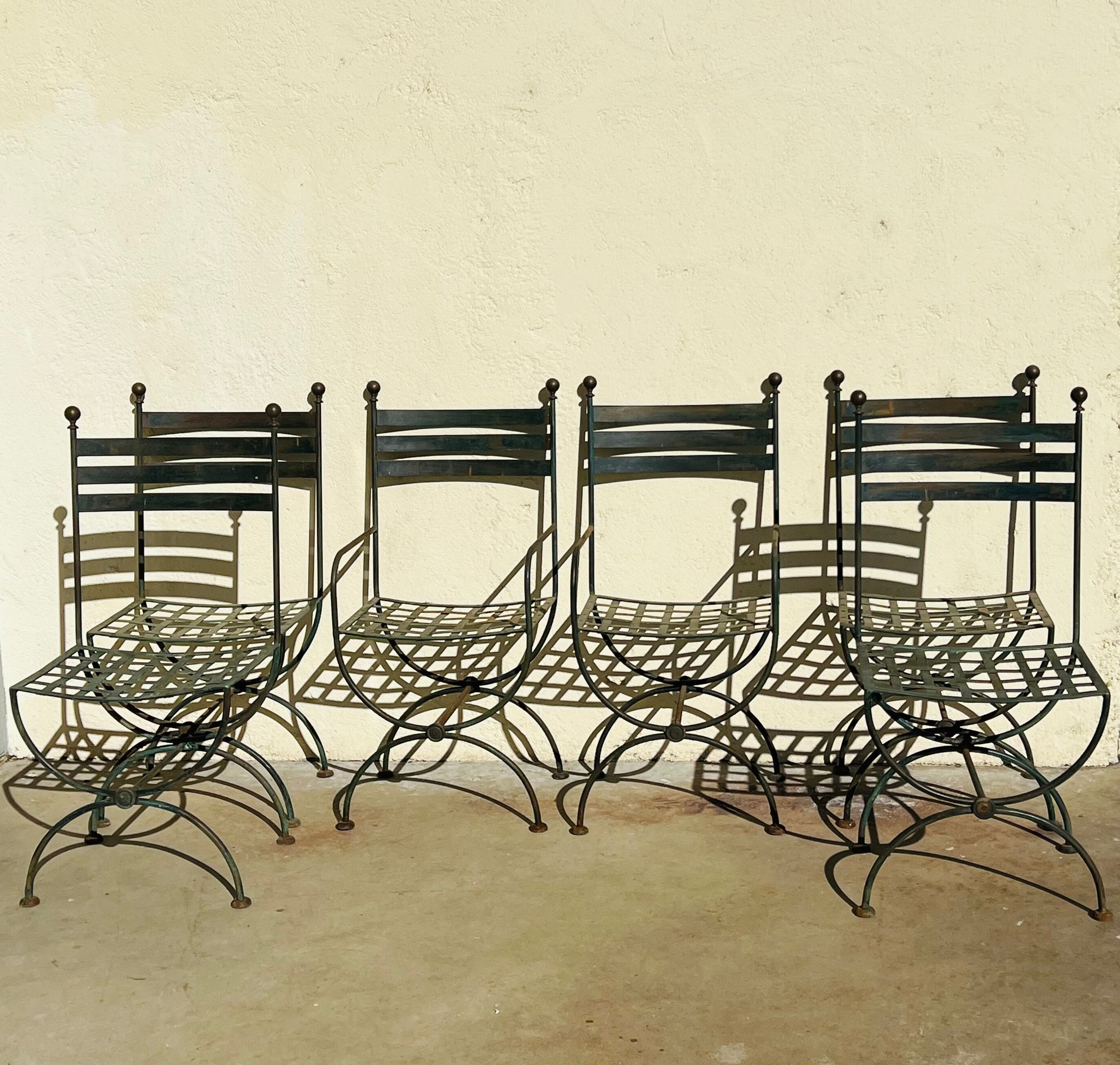 Wrought iron chairs and armchairs