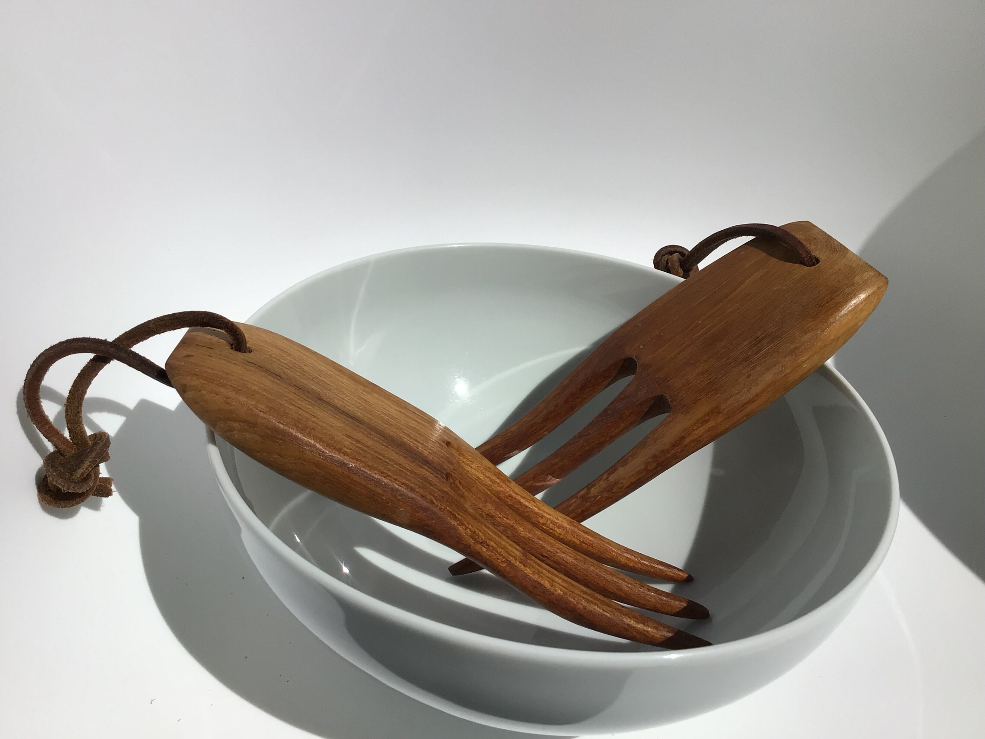Cutlery exotic wood salad