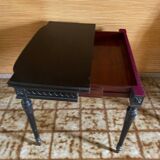 Napoleon iii game table console in blacked wood with purple play mat