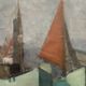 Original Swedish Oil on Canvas – “Motif with Sailboats” by Birgit Forsell (1909–2003) – 1941 – Vintage & Framed – 71.5 × 61.5cm