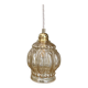 Vintage globe pendant light in bubbled amber glass