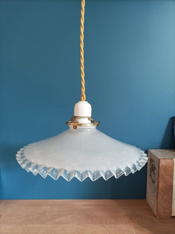 Suspension corole sandblasted lace support brass porcelain dpm 0323118