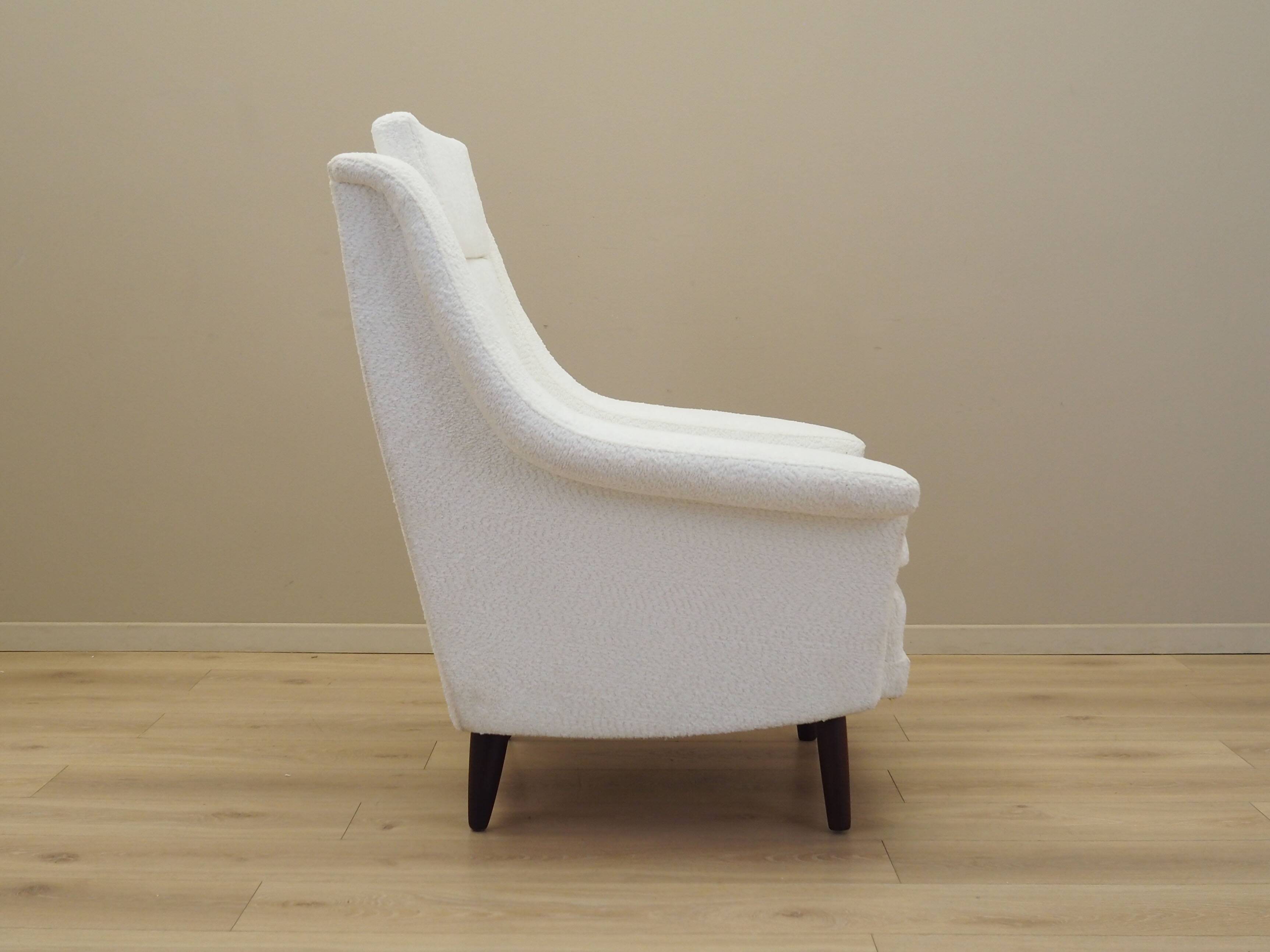 White armchair, Danish design, 1970s, production: Denmark