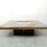 Table Basse en Laiton Gravé par Christian Heckscher, 1970s