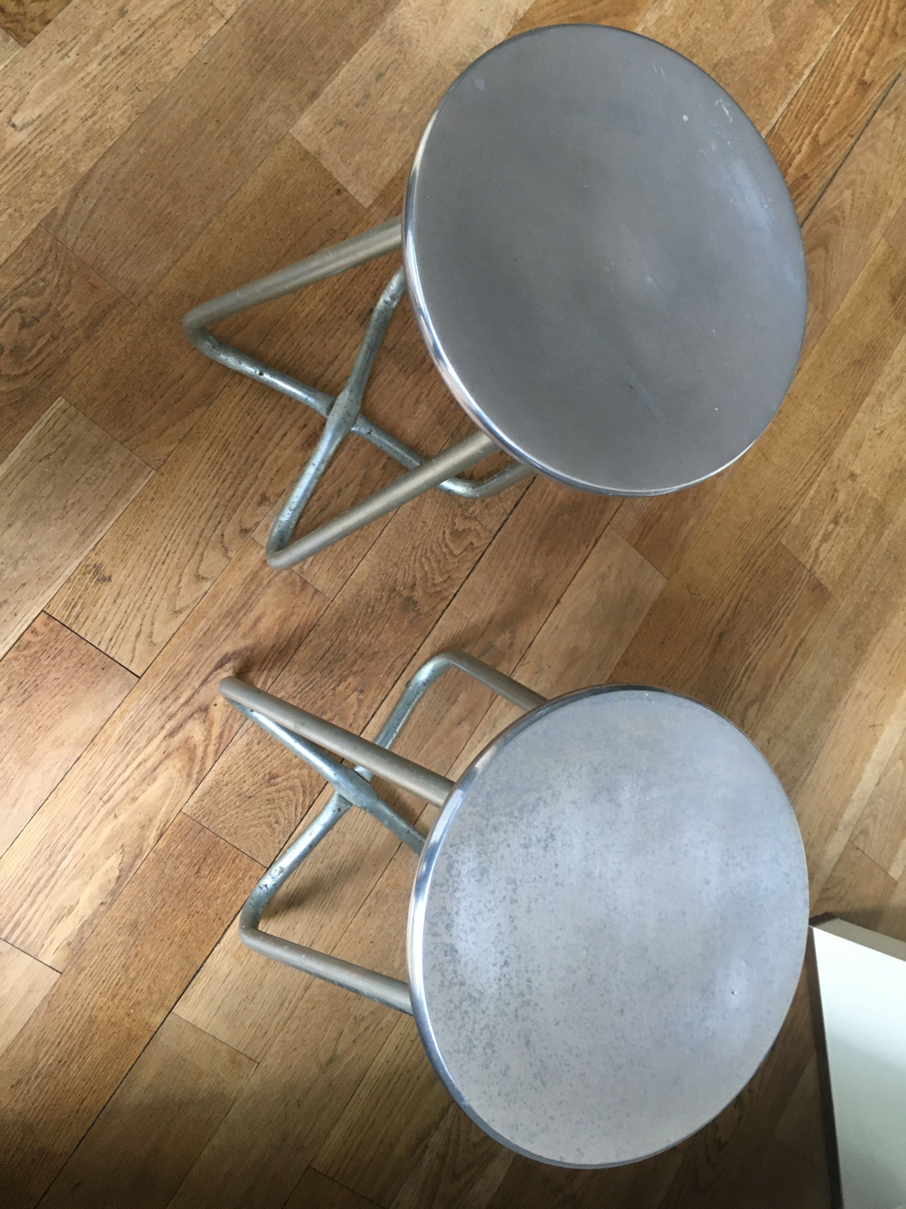 80s aluminium cast iron stool habitat