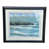 Framed oil painting on canvas of a seascape signed by Georges Laporte.