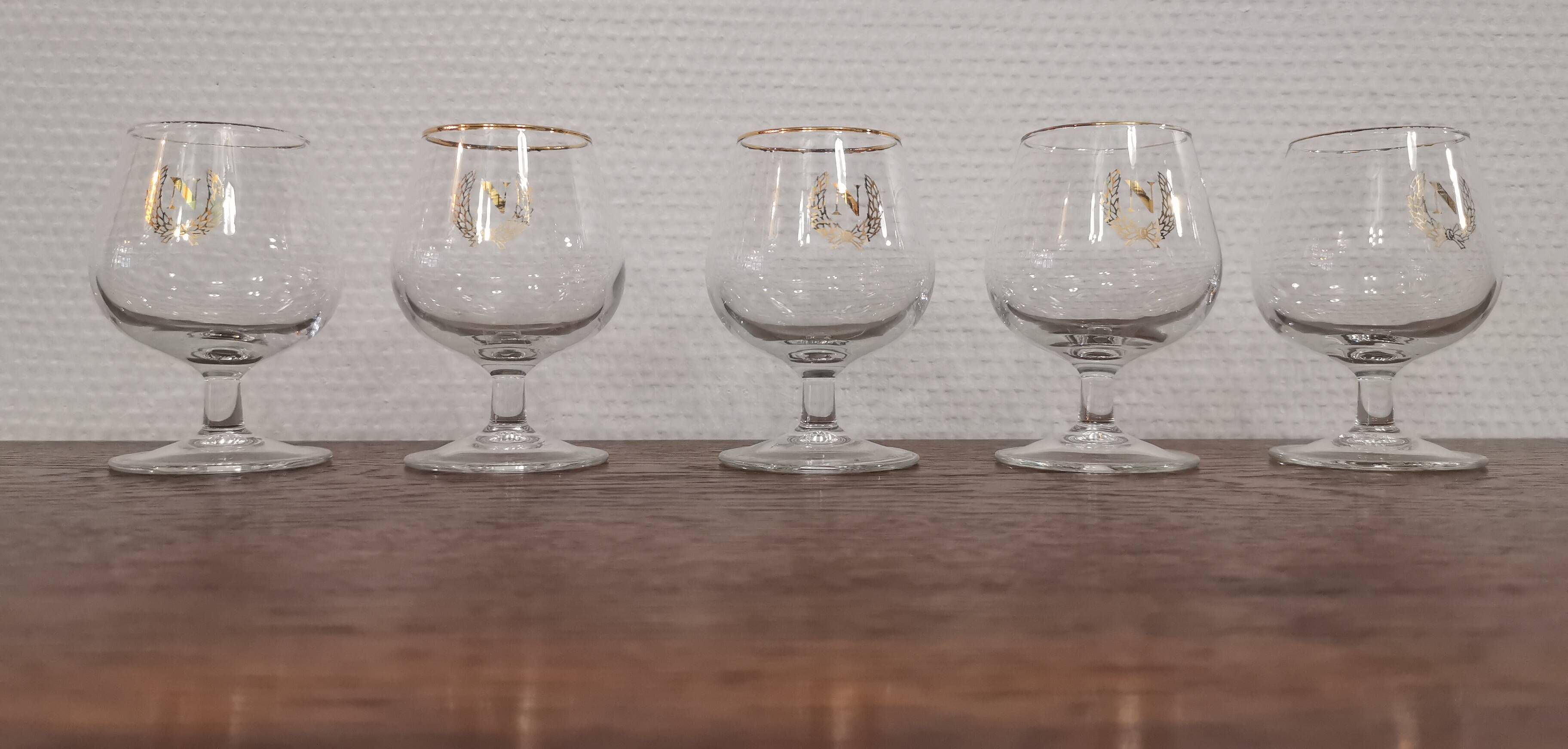 Lot de 5 verres à cognac "Napoléon"