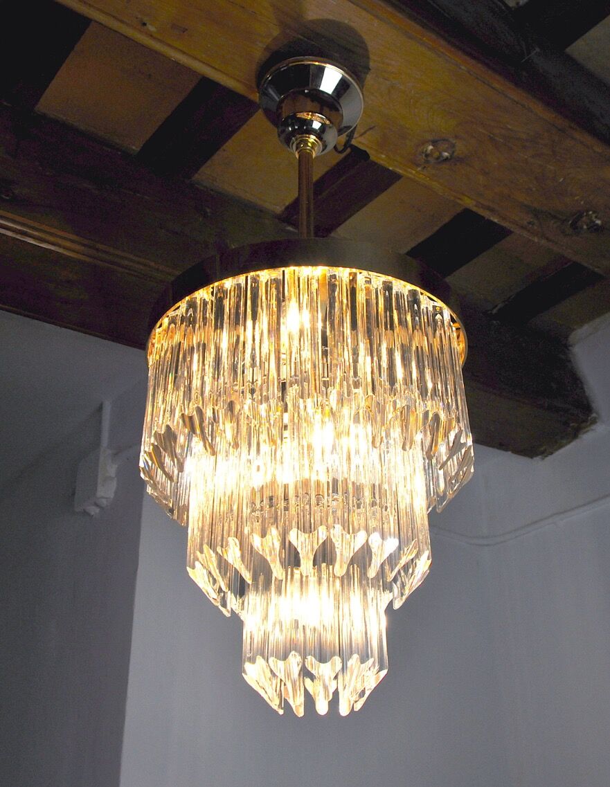 Lustre Venini 3 niveaux Italie 1970