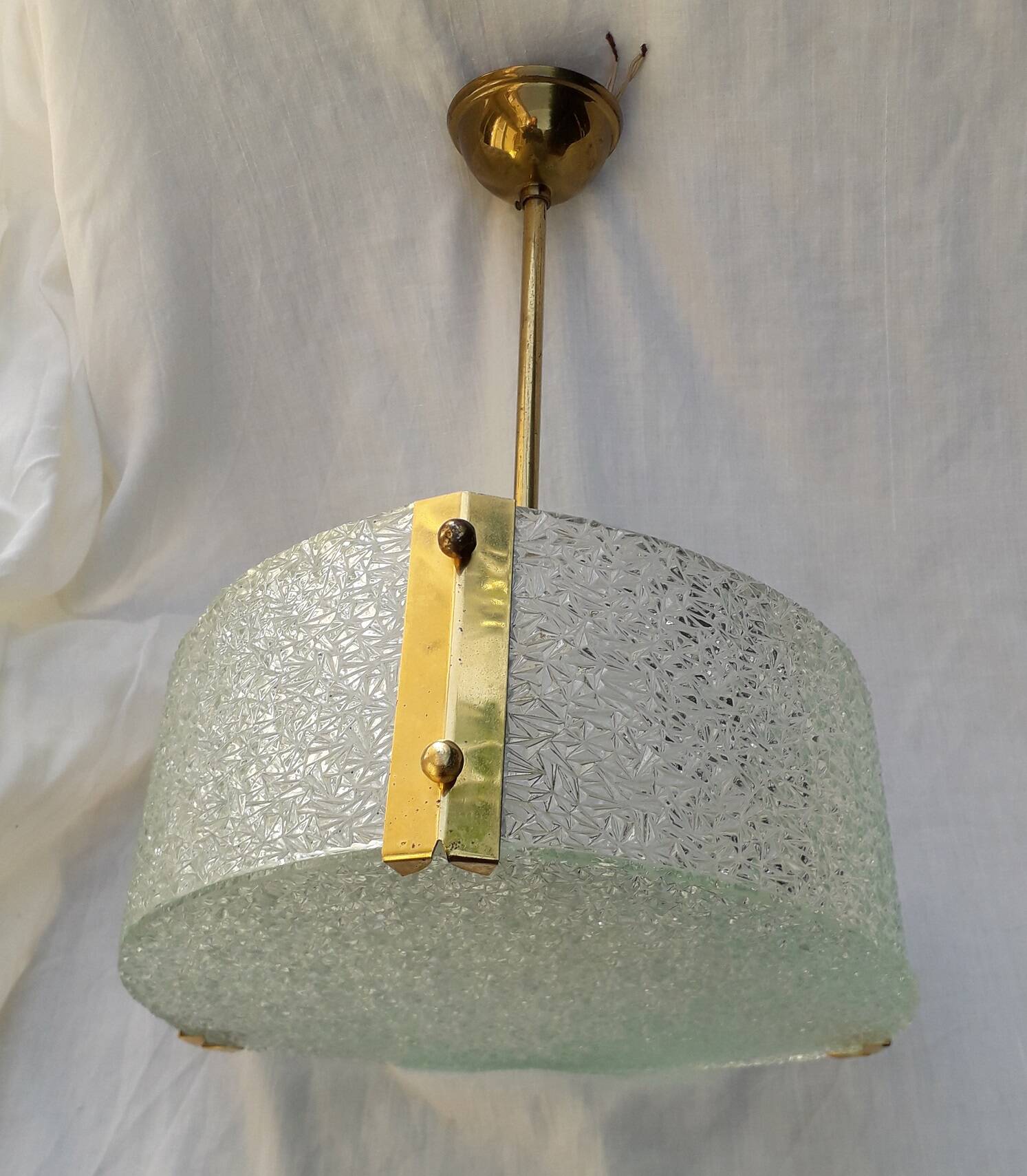 1970s glass pendant light