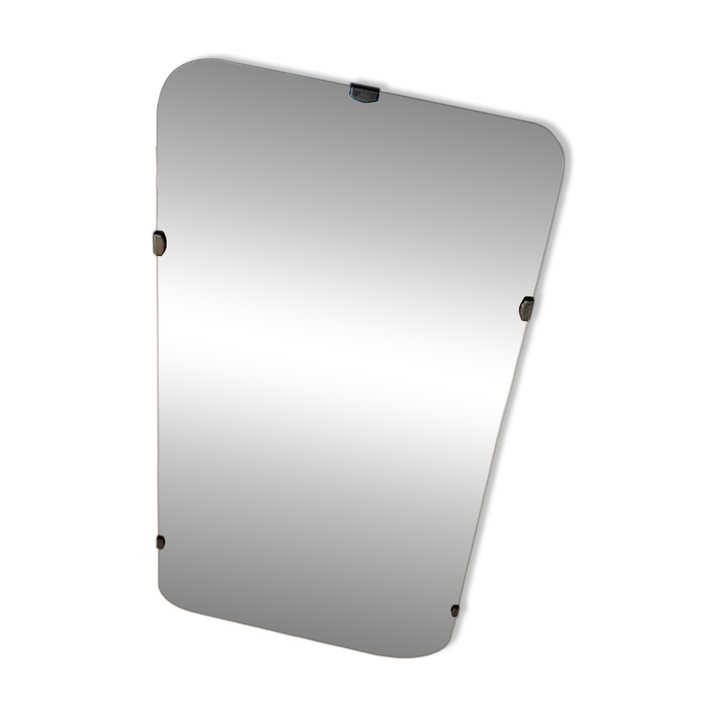 Asymmetric mirror with wood frame, 1960s