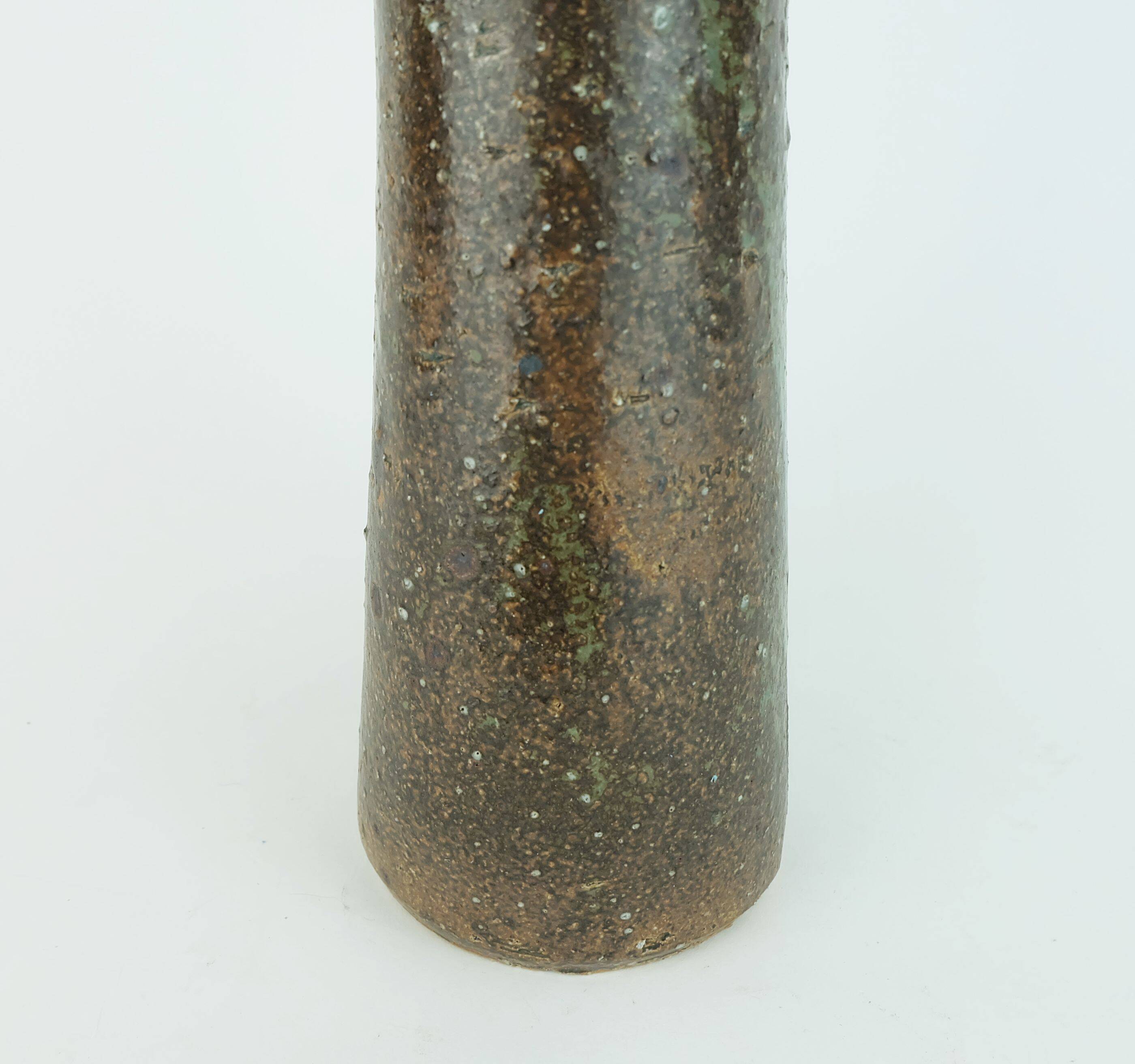 French stoneware bottle vase la borne  hand-made 1960s 70s studio ceramic
