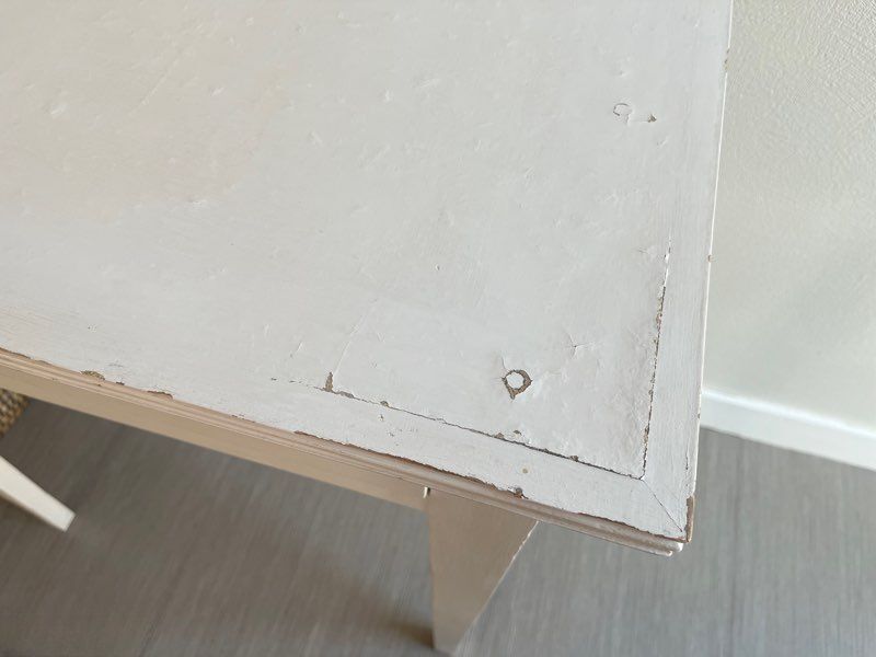 Old small table with a white patina / desk