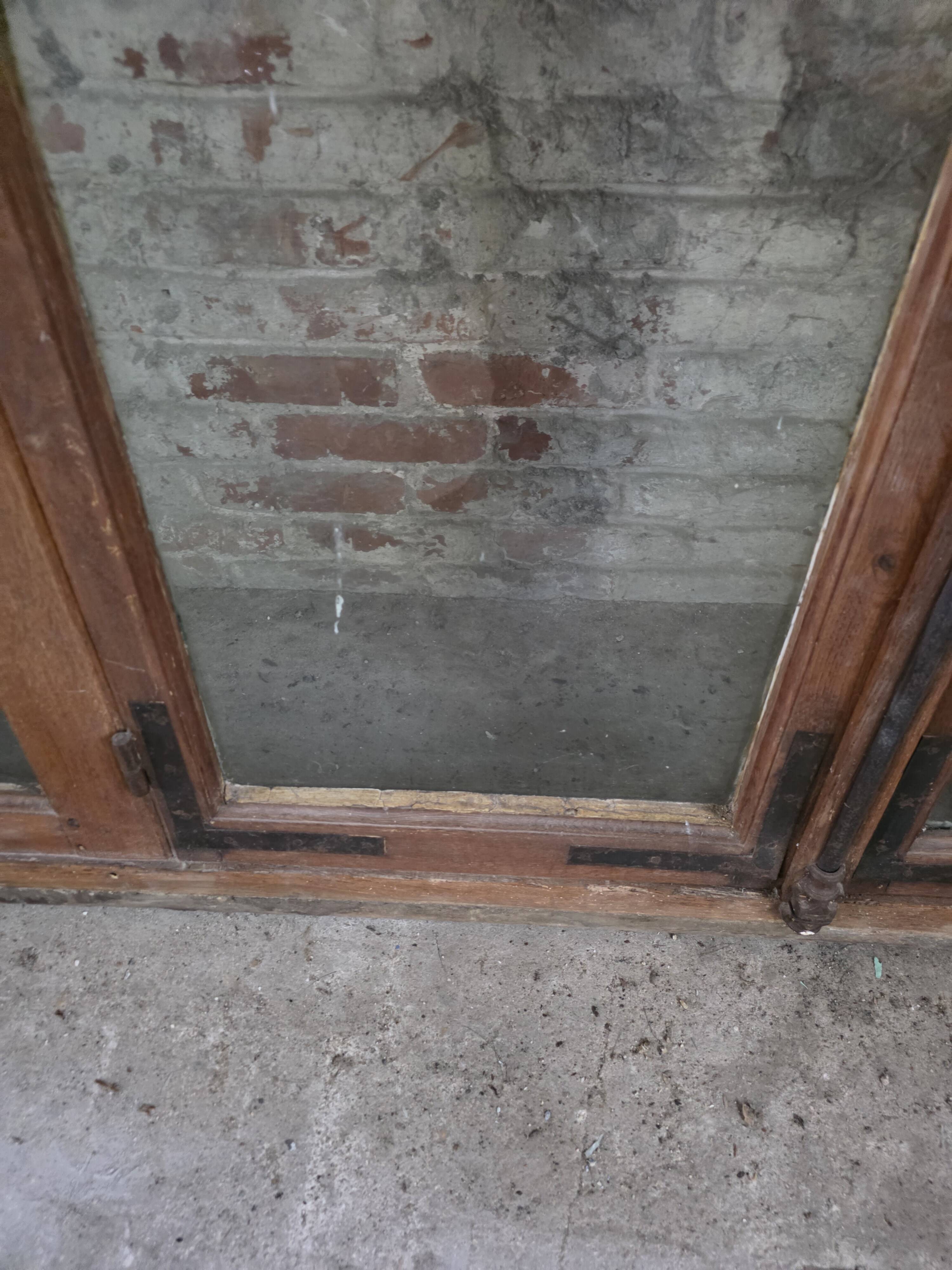 4 old solid oak windows from the early 20th century