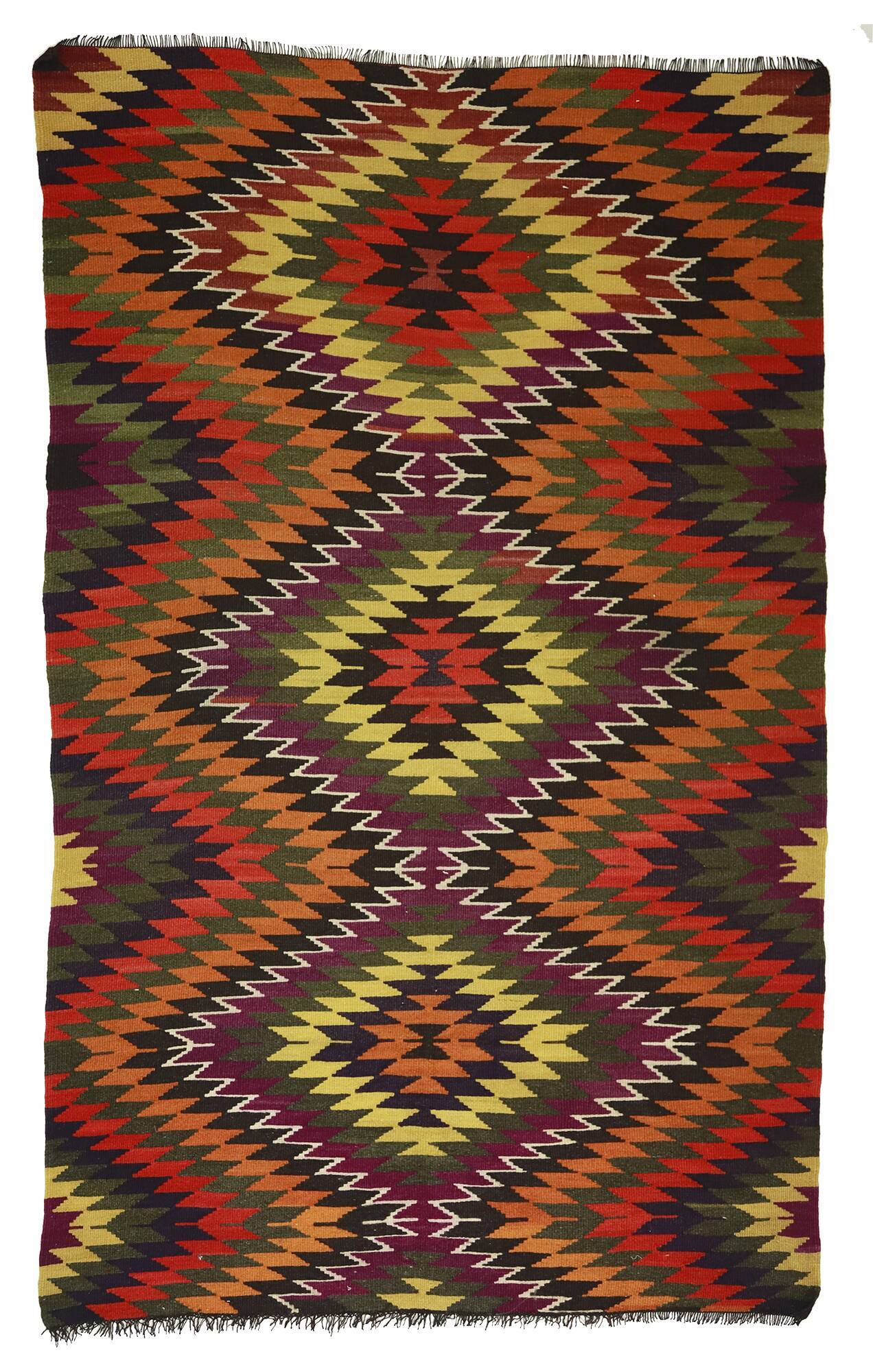 Grand Kilim Turkish Anatolia 180x294 cm Vintage Geometric Handwoven