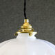 Old French suspension in white glass - kintsugi repair on top