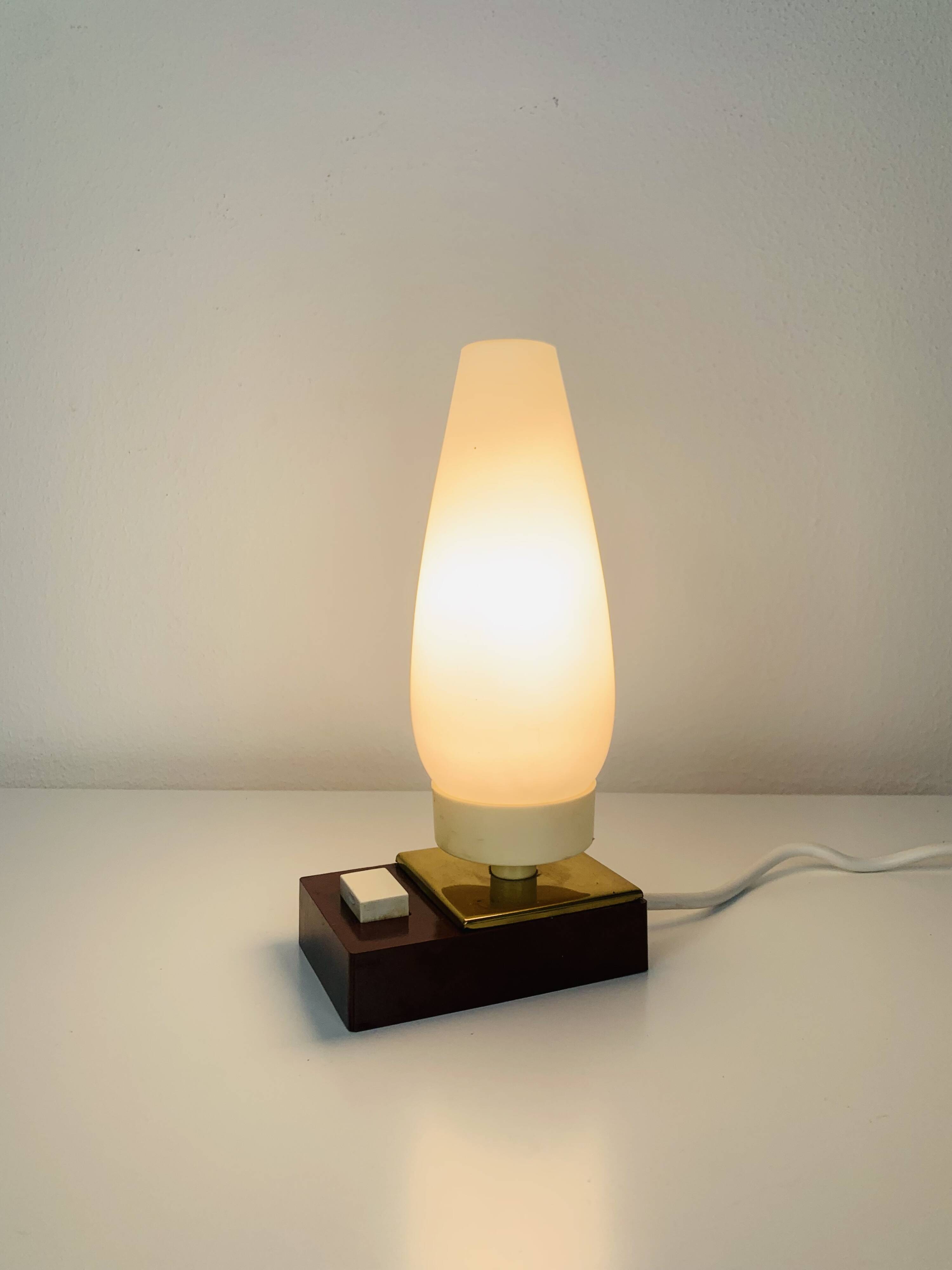 Opaline and Bakelite tulip lamp, 1950s