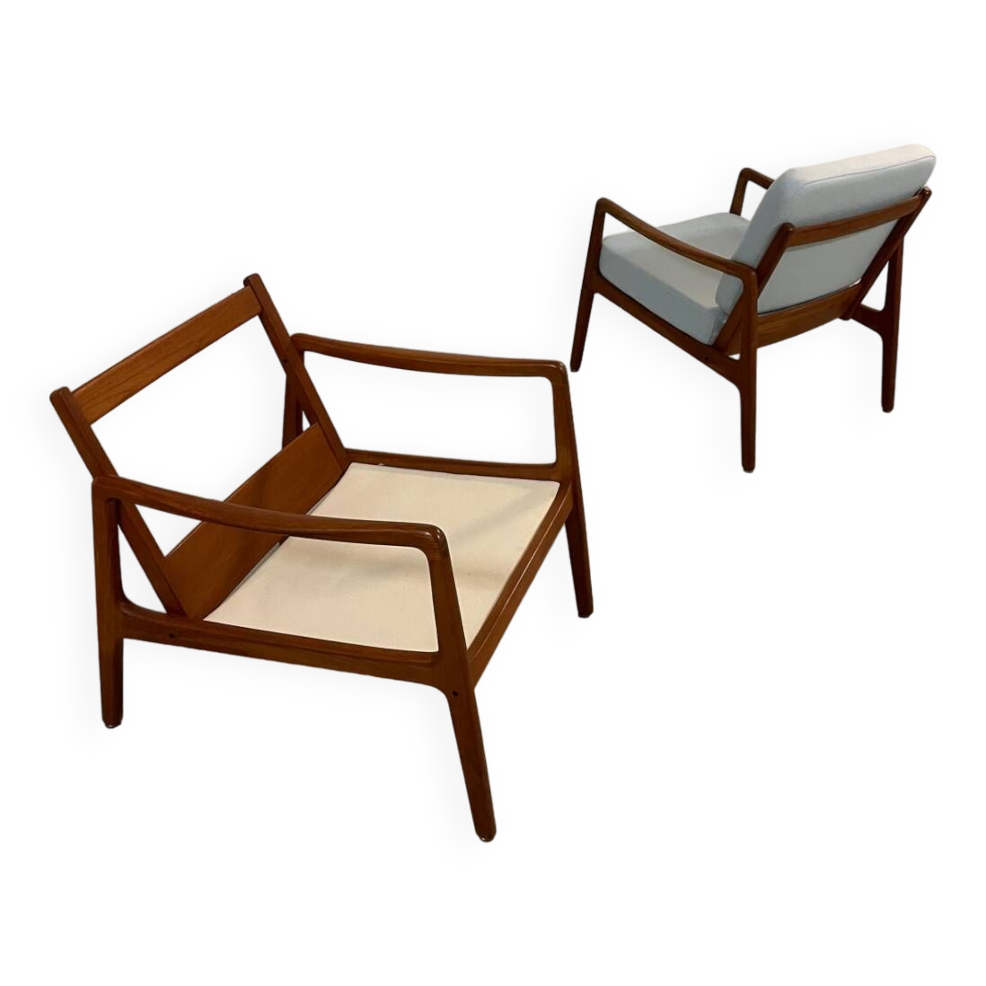 Fauteuils danois en teck par Ole Wanscher années 1960 MidCentury