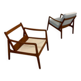 Fauteuils danois en teck par Ole Wanscher années 1960 MidCentury