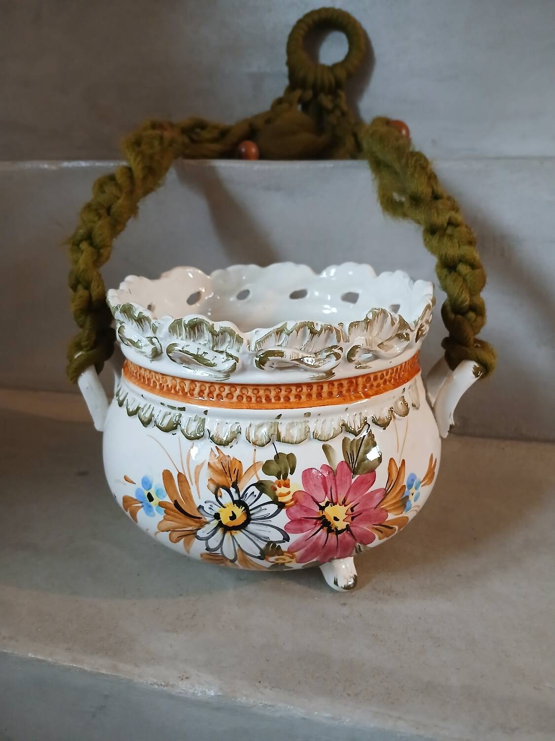 Vintage hanging plant holder