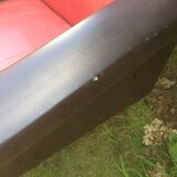 Vintage rockabilly chair in red skai and black metal feet