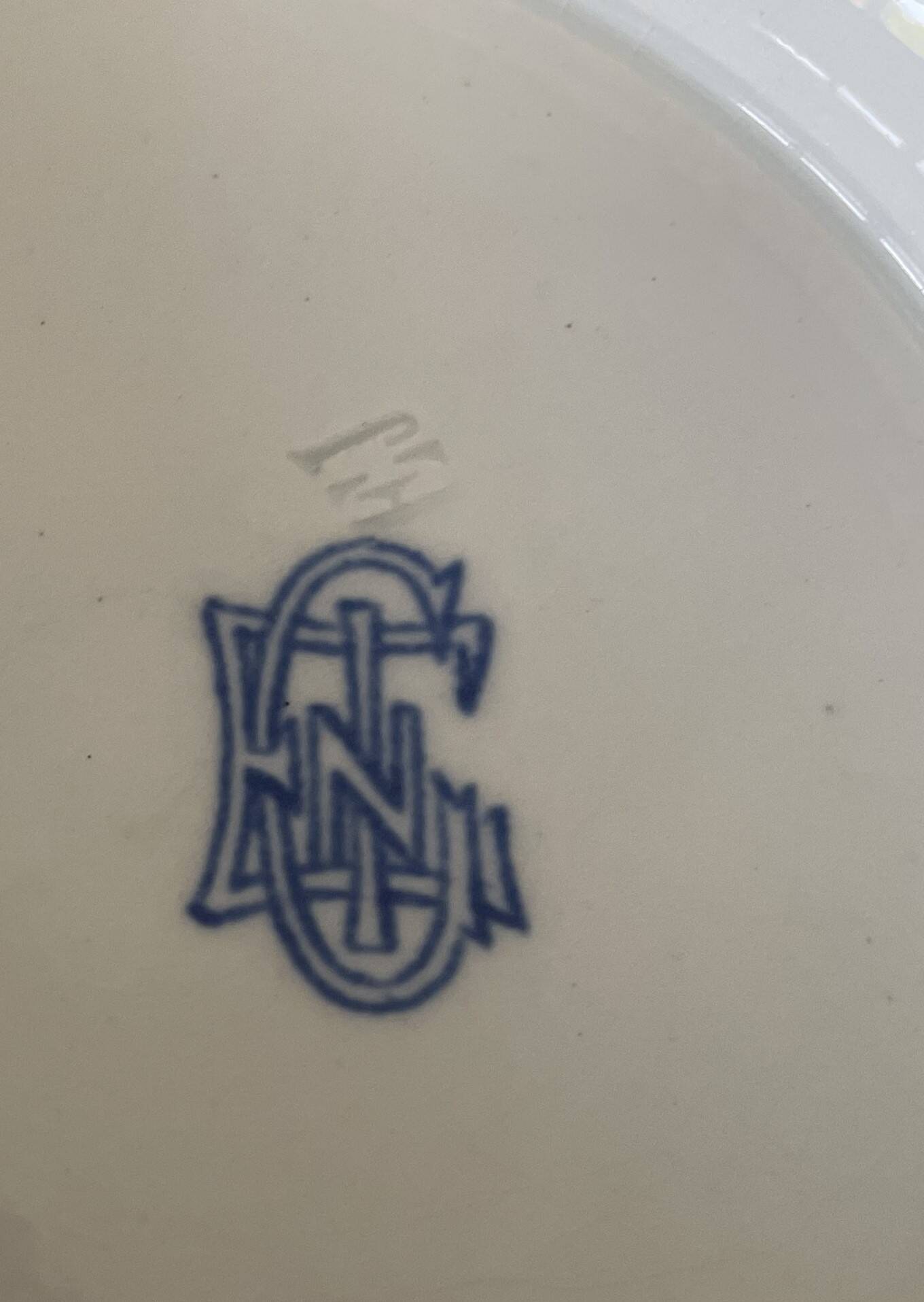 Antique Gien earthenware fruit bowl