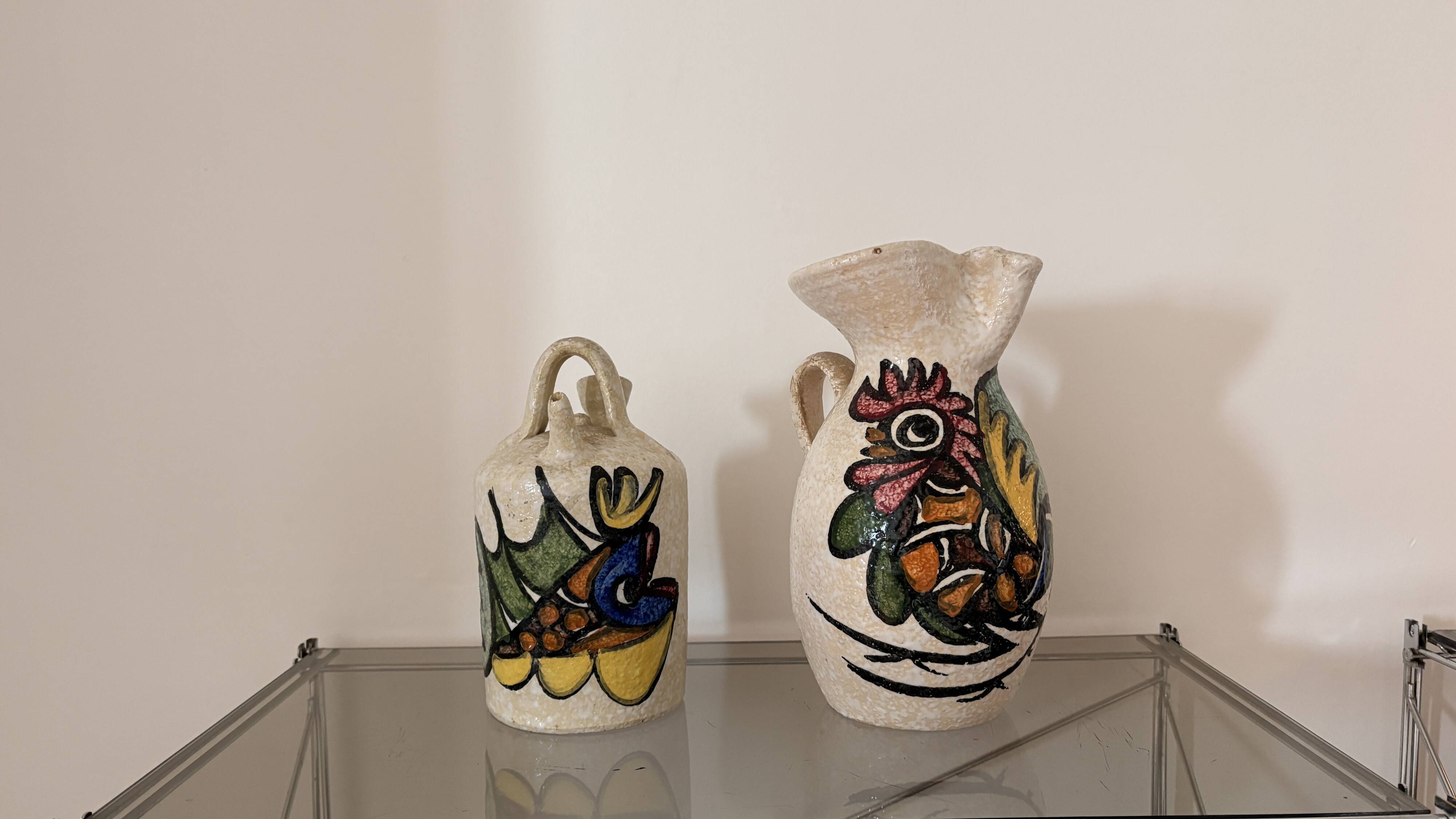 Glazed terracotta pitcher from the 1950s.