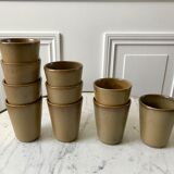 Set of 10 sandstone glasses Digoin Sarreguemines 70s