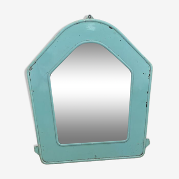 Miroir industriel turquoise