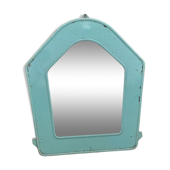 Turquoise industrial mirror