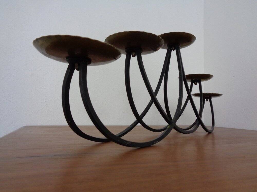 Brutalist Iron Candleholder, 1960s