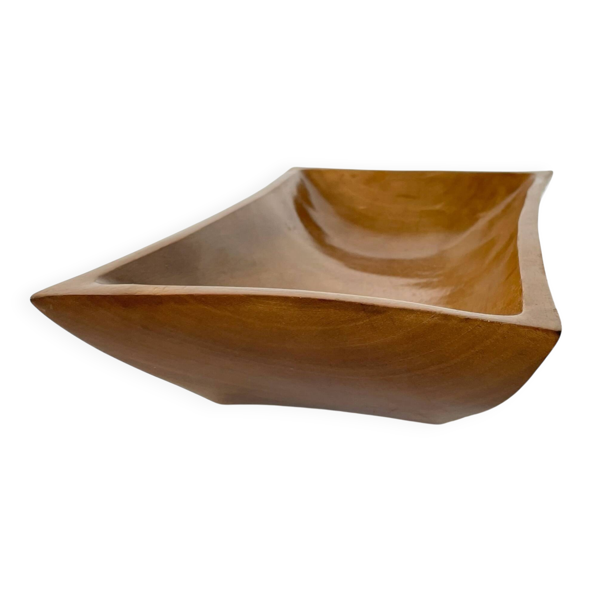 Large vintage solid wood bowl