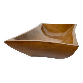 Large vintage solid wood bowl