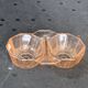 Vintage pink glass carafe and salt cellar