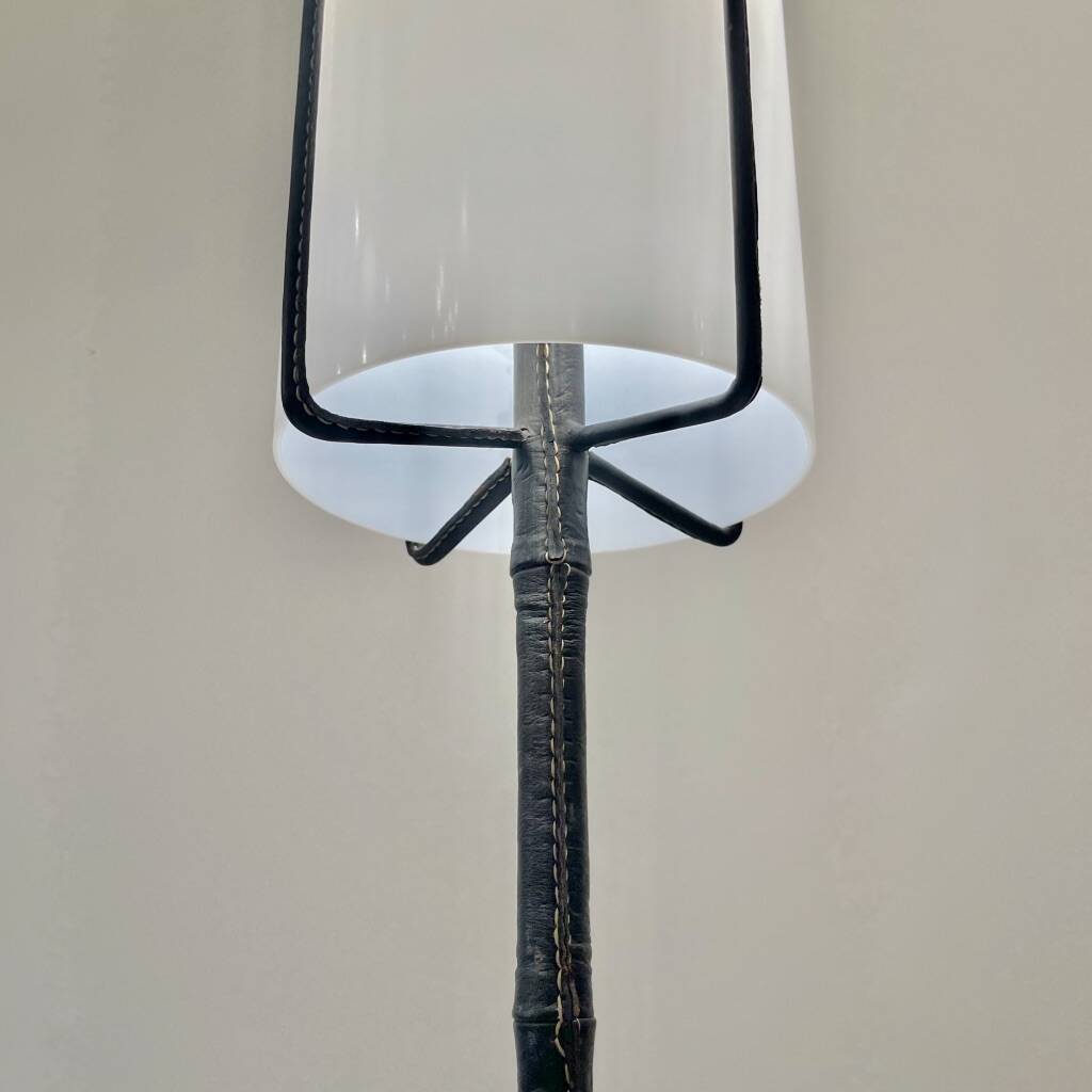 Lampadaire cuir Jacques Adnet 1950s