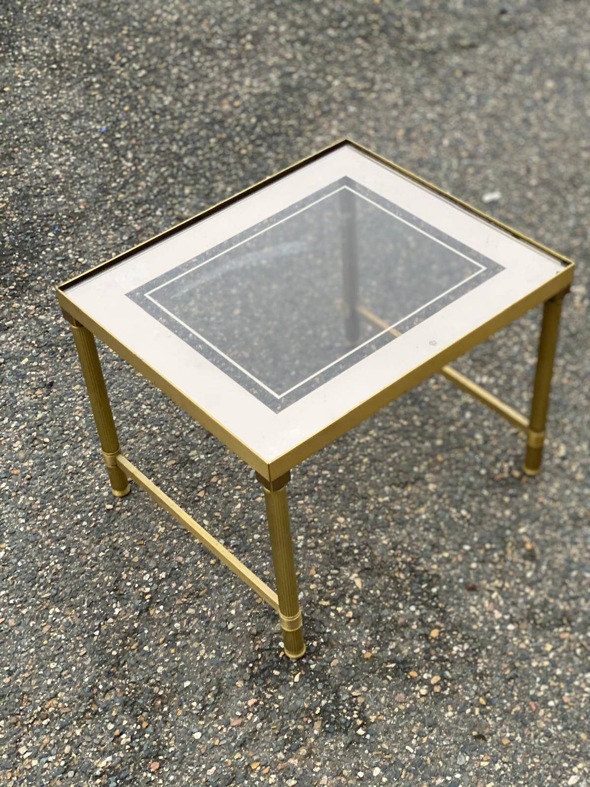 Art Deco brass and glass coffee table