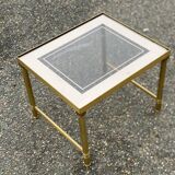 Table basse Art Déco en laiton et verre