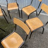 6 vintage industrial school chairs for communities mullca delagrave tube & wood french school chair